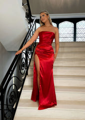 With Love Satin Gown - Red