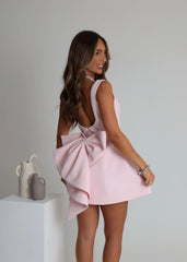 Admire You Structured Bow Mini Dress - Pink