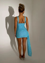 Made You Look Sequin Mini Dress - Blue