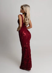 Atomic Heart Maxi Dress - Wine