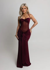 Timeless Passion Maxi Dress - Wine