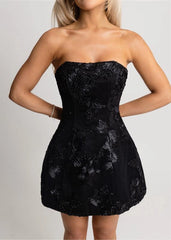 Dream Escape Structured Mini Dress - Black