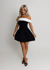 Resist Me Structured Mini Dress - Monochrome