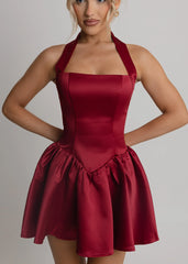 Lift You Up A-Line Mini Dress - Wine