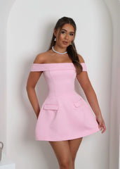 Resist Me Structured Mini Dress - Pink