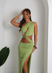 Status Updated Cut Out Maxi Dress - Green