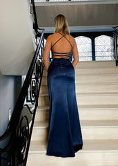 Mystical Dream Lace Corset Gown - Navy