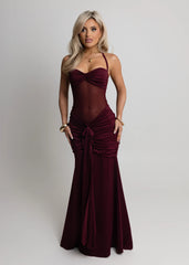 Timeless Passion Maxi Dress - Wine