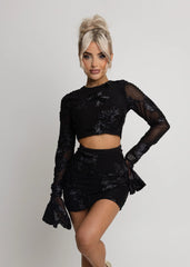 Love Ignited Long Sleeve Two Piece - Black