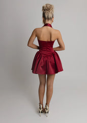 Lift You Up A-Line Mini Dress - Wine