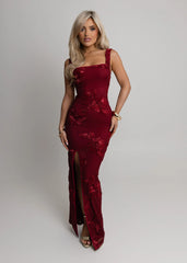 Atomic Heart Maxi Dress - Wine