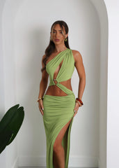 Status Updated Cut Out Maxi Dress - Green