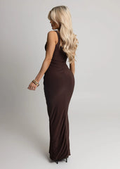 Indulgent Dreams Maxi Dress - Brown