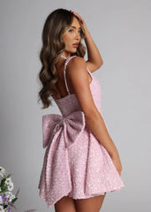Love Letters Bow Mini Dress - Pink