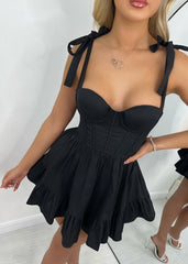 Burning Bridges Mini Dress - Black