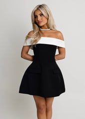 Resist Me Structured Mini Dress - Monochrome