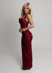 Atomic Heart Maxi Dress - Wine