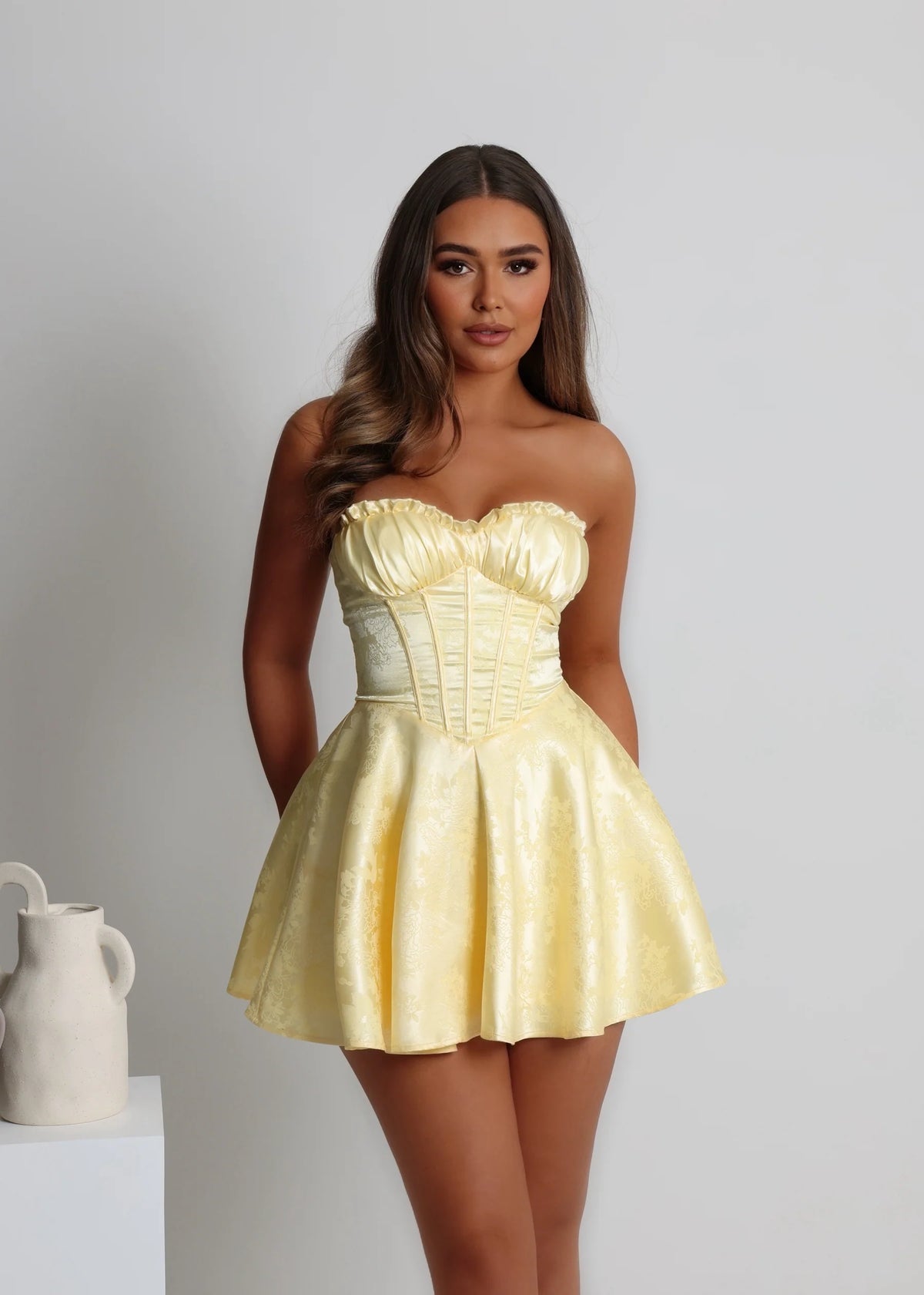 Heartstopper Strapless Mini Dress - Yellow